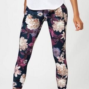 Sweaty Betty The Zero Gravity 7/8 Leggings Floral Size Small Side Pocket